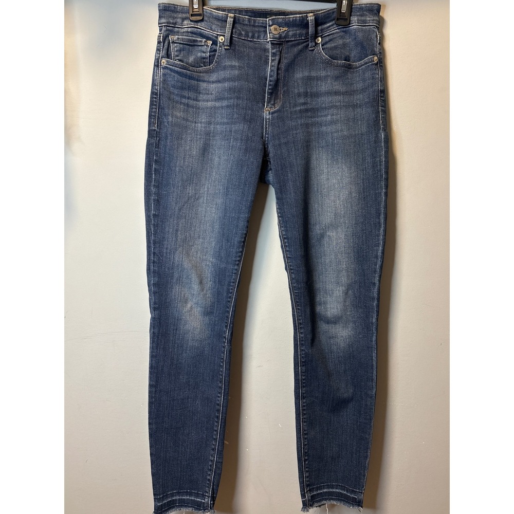 Lucky Brand Ava Skinny Jeans Medium Wash Raw Hem Womens 10/30